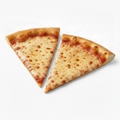 2 slices of pepperoni pizza on white background